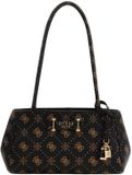 GUESS Carrie Logo Girlfriend Shoulder Satchel Bag Espresso Logo donkerbruin
