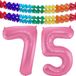 Folat Verjaardag Leeftijd folieballon - 75 jaar - roze - 86 cm