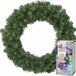 Decoris Kerstkrans - groen - D60 cm - 200 takken - incl. verlichting gekleurd