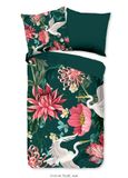 Muller Textiles Pure dekbedovertrek bloemen en kraanvogels - 1 persoons 140x200/220 cm - Multi - Microvezel