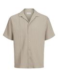 JACK&JONES JJMASSIMO RESORT SHIRT SS LN Heren Overhemd L Oxford Tan Korte mouw Polyester/Elastaan
