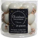 Decoris Kerstbal Glas Emaille-Mat Wolwit dia2.5cm