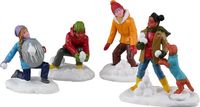 Lemax - Snowball Battles - Set van 4
