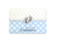 Wenskaart LINA OFFICINE GRAFICHE CREATIVE Wenskaart voor de doop voor kinderen, cadeau, doop, vader moederrina, inclusief envelop, magneetsluiting, 11,5 x 16,5 cm