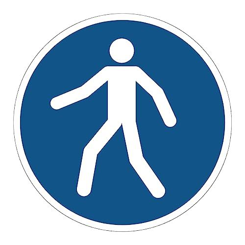 Ambiance Sticker Sticker Obligation Mandatory NF ISO7010 - zelfklevend, rond, gelamineerd, waterdicht en UV-bestendig - gebruik van de passage - diameter 15 cm