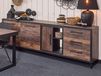Buffet KUTINA 3 portes 3 tiroirs bois navire noir