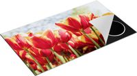 Chefcare Inductie Beschermer Oranje Rode Tulpen - 90x55 cm - Inductie Mat