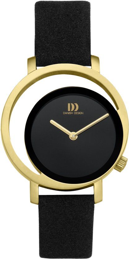 Danish Design Pico IV15Q1271 Dames Horloge - 32mm - Zwart/Goudkleurig