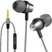 DrPhone M12 Metalen Bedrade 3.5mm Aux 45 graden In-Ear Oordoppen – Diepe Bass - Met Microfoon – Stereo met geluidsisolerende technologie