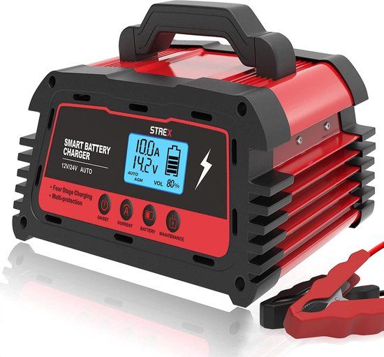Strex Industriele Acculader - 12/24V - 5/10/25A - Auto/Motor/Boot/Camper