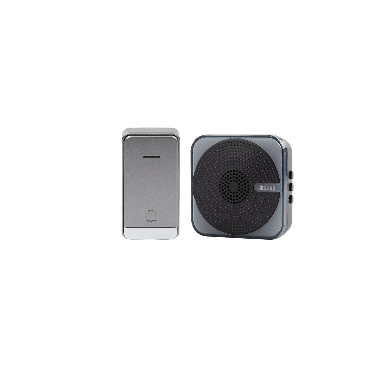DistinQ draadloze deurbel - 1 plug & play speaker - led verlichting voor visuele ondersteuning zwart