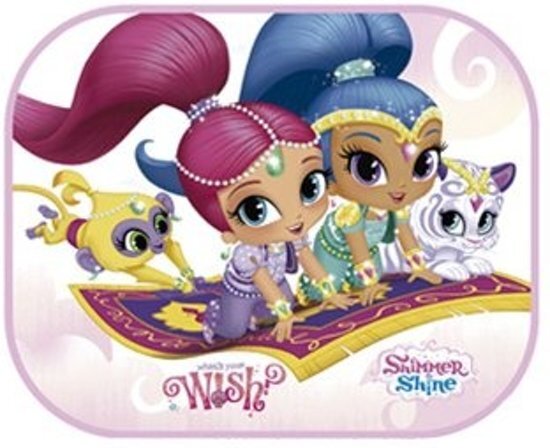 Nickelodeon Zonnescherm Shimmer En Shine 2 Stuks 45 X 36 Cm + Kleurplaat