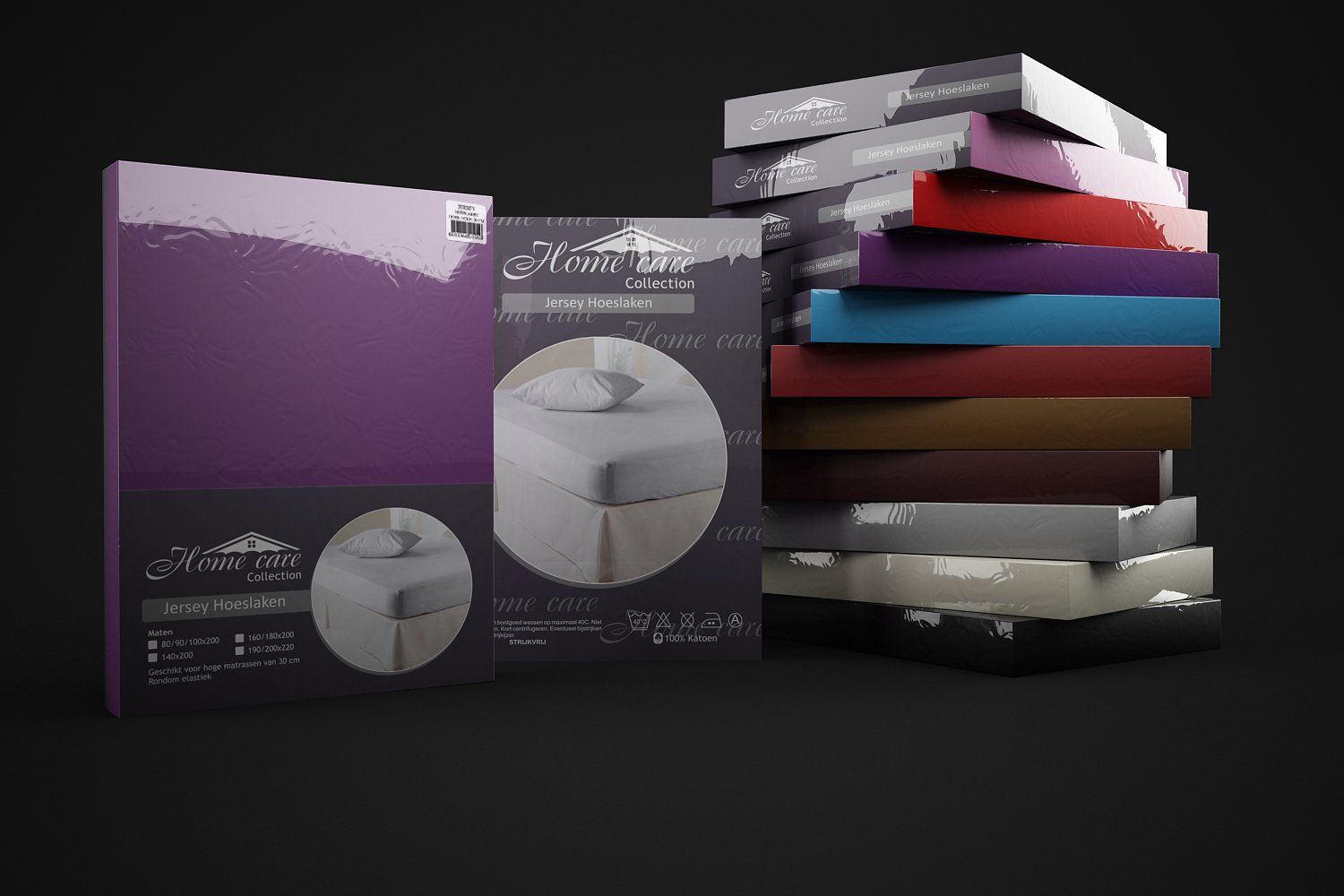 Home Care Hoeslaken - Lits-jumeaux - 160/180 x 200 cm - Paars