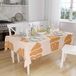 Bonamaison Tafelkleed, Anti-Mold, Sneldrogend, Waterdicht, 100% Polyester Tafellaken, Oranje, gebroken wit, 140 x 160 Cm