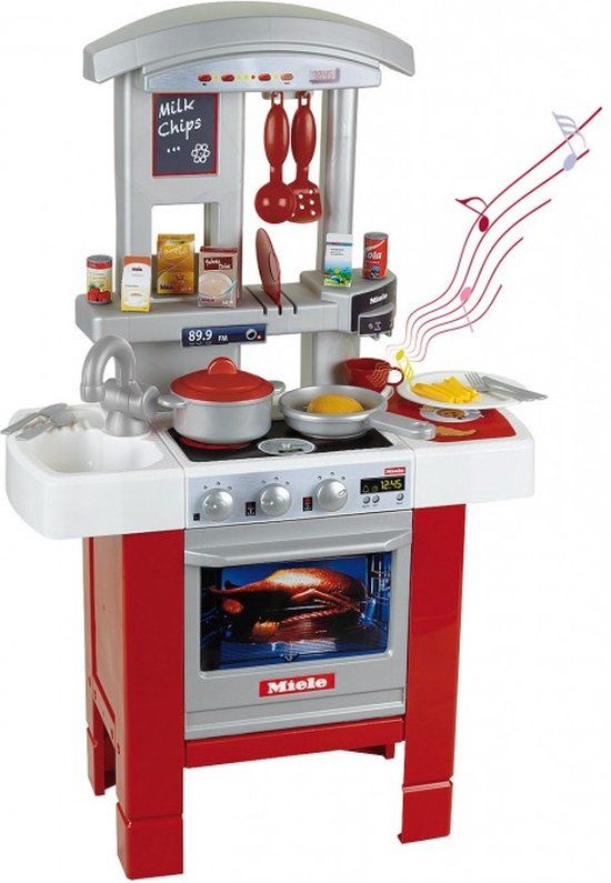 Klein Toys Miele Starter Keuken - Rood/Grijs - Met Geluidseffecten