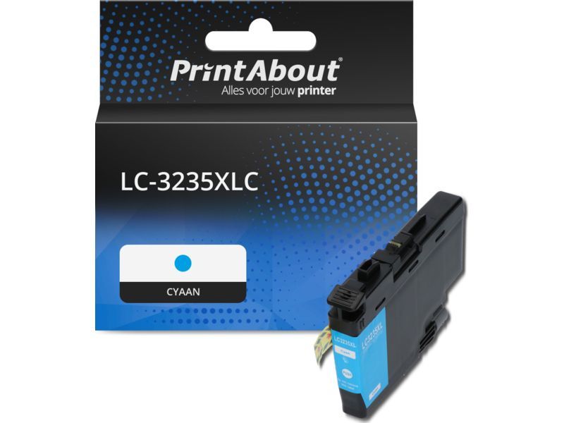 PrintAbout Inktcartridge LC-3235XLC Cyaan Hoge capaciteit geschikt voor Brother