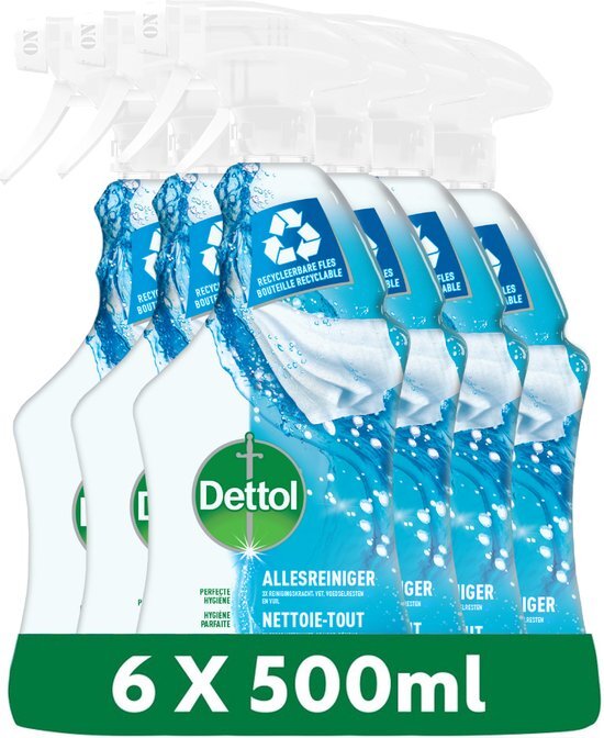 Dettol Allesreiniger Spray Katoenfris - 6 x 500 ml - Grootverpakking