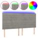 vidaXL Hoofdbord LED 180x5x78/88 cm Velours Lichtgrijs