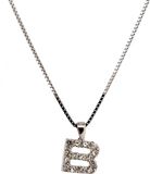 Orphelia Zilver Alphabet hanger met ketting 42 cm Zirconium