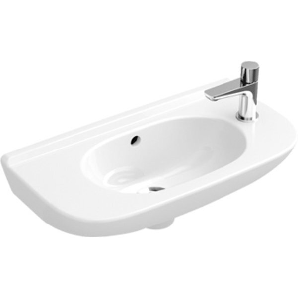 Villeroy & Boch O.novo Compact fontein 50x25cm zonder overloop en doortikbaar kraangat wit