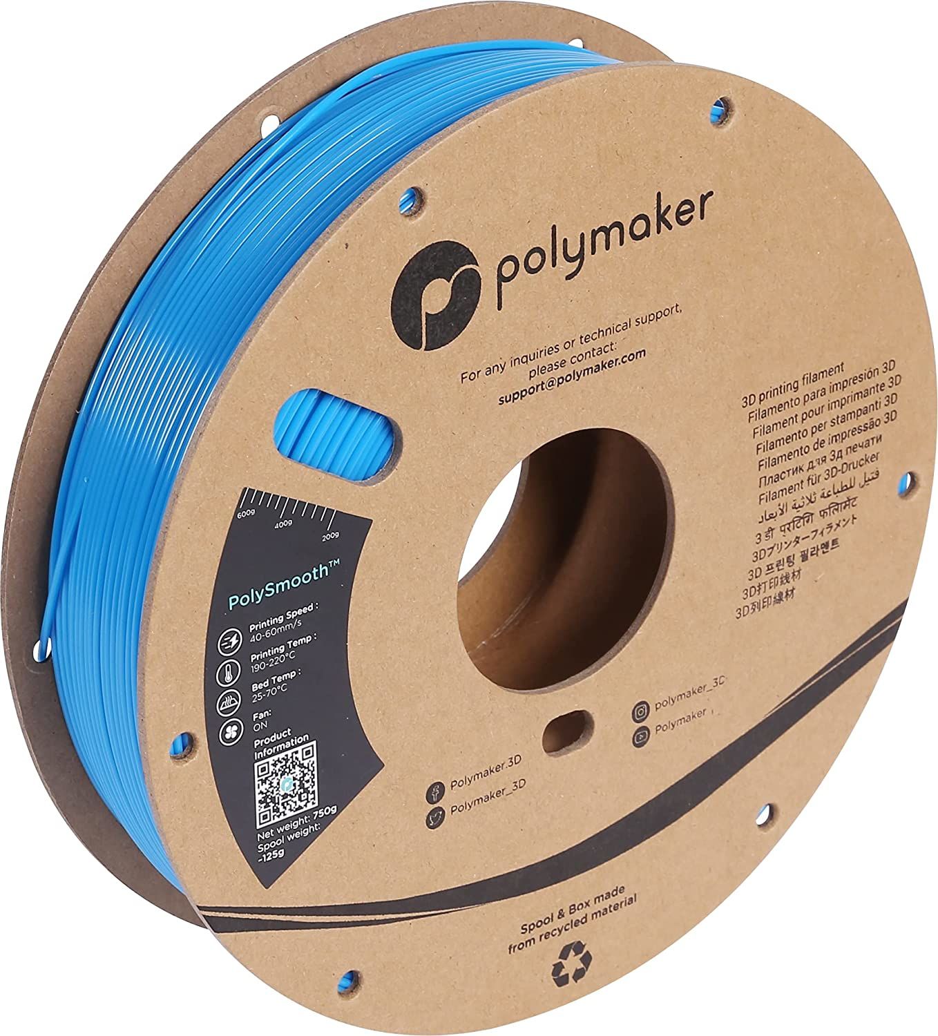 Polymaker PolySmooth Electric Blue 2.85mm Filament - 750g