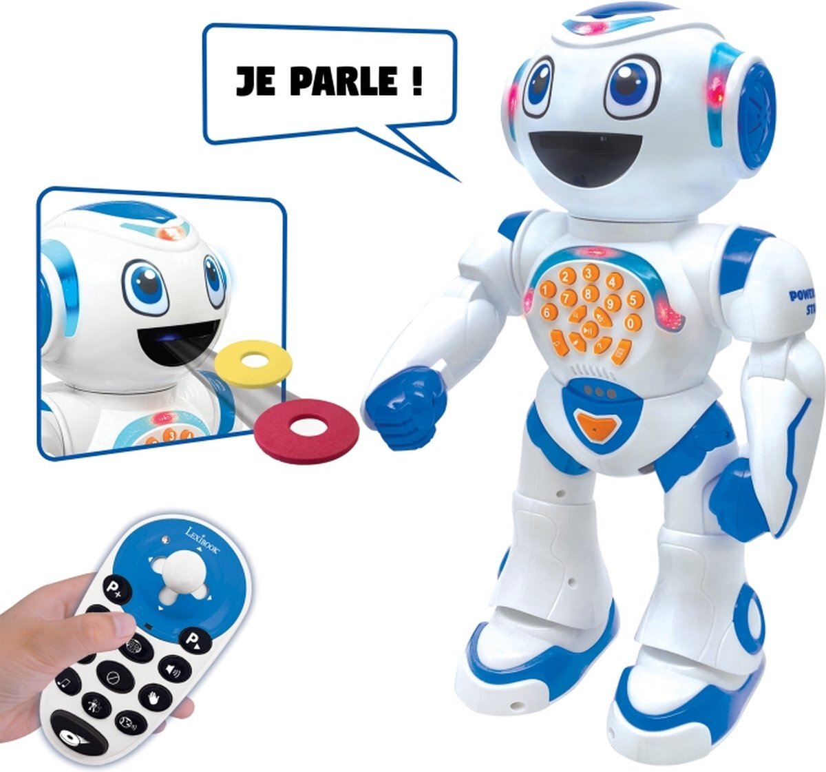 Lexibook Powerman Star Robot, afstandsbediening, programmeerbaar, stem voor kinderen 4+, ROB85FR