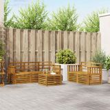 vidaXL - Bank loungeset - 5 zitplekken - Naturel - Massief Acacia Hout