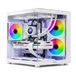 Nuwo Vitra BH100 Micro-ATX Micro Tower Gaming Behuizing, 3 ARGB-ventilatoren, 120 mm, dubbele camerastof, voor- en zijpaneel van gehard glas, wit