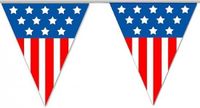 Merkloos / Sans marque Espa Nv Vlaggenlijn USA - 3x - 5 meter - plastic - Amerika - United States - vlag - versiering - slingers - feestartikelen