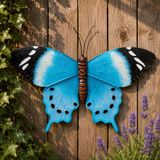 Anna's Collection Coen Bakker Deco B.V. Schutting decoratie vlinders 48 cm blauw/zwart metaal
