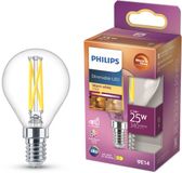 Philips LED Kogellamp Transparant - 25 W - E14 - Dimbaar warmwit licht