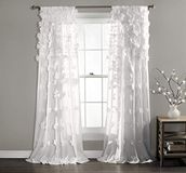 Lush Decor Riley raam enkel gordijn, 54" B x 84" L (137 cm x 213 cm), wit