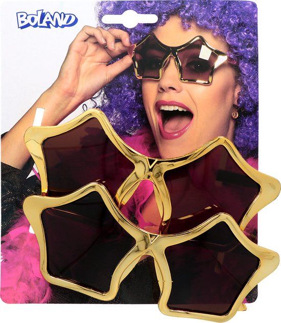 Boland Partybril Star Goud - Volwassenen - Glitter and Glamour