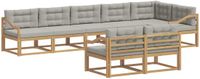 vidaXL - Bank loungeset - 8 zitplekken - Wit en lichtgrijs - Polyester