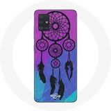 Maniacase Hoesjes voor Samsung Galaxy A51 4G Dream Catcher Zwart Blauw en Paarse Achtergrond