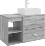 vidaXL Badkamermeubel Set 2 st Grijs Sonoma Bewerkt hout
