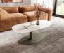 Vibany Table basse Edge forme bateau 100x50 cm céramique Onyx Champagne métal finition effet titane
