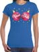 Bellatio Decorations Shoppartners Bv Fout kerst t-shirt blauw met roze Xmas balls borsten voor dames - kerstkleding / christmas outfit XL