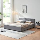 en.casa Bed Nofrenna bedframe met 4 bedlades 200x160 cm grijs