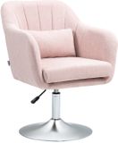 HOMCOM Accentstoel Linnen Roze 60x60x91cm
