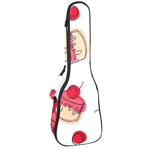 Mersov Tenor Ukulele Gigbag Waterdichte Ukelele Case Gewatteerde Rugzak, Geweldig voor Sopraan Concert (21/23/24") Cherry Cupcakes Zoet Dessert
