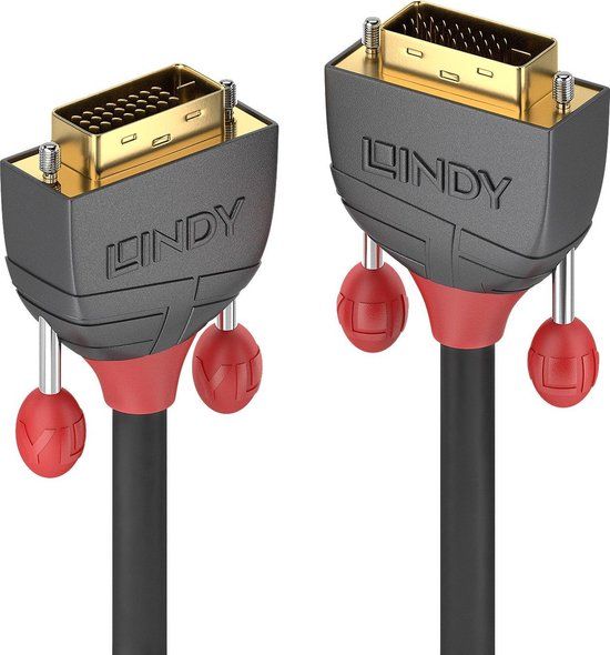 LINDY DVI-D 24+1-polige stekker naar DVI-D 24+1-polige stekker 0.50 m Zwart 36220 DVI-kabel