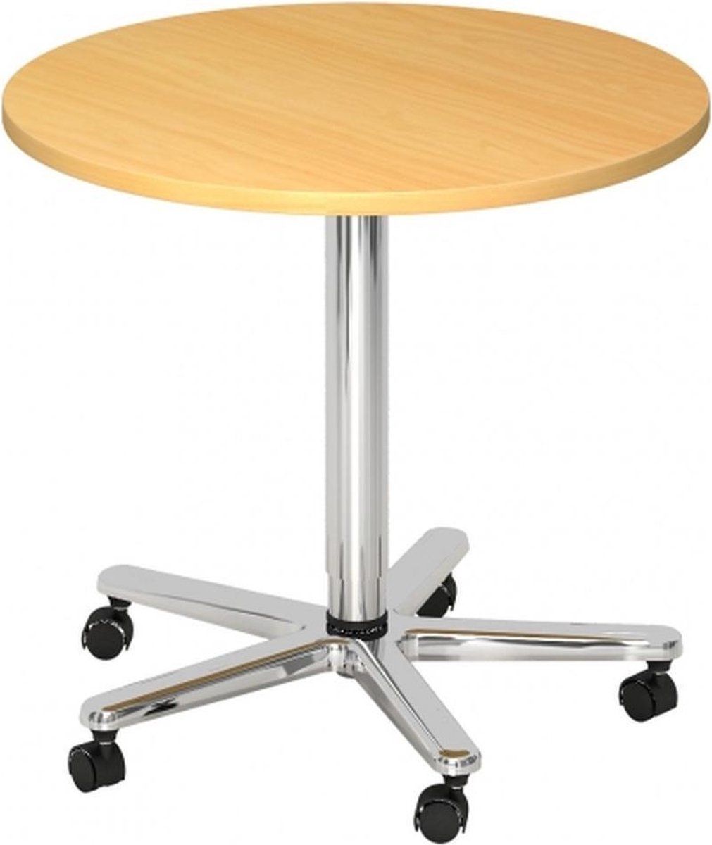 hjh OFFICE PRO Bistro 80R C - Conferentietafel - Esdoorn / Chroom