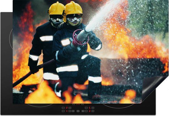 KitchenYeah® Inductie beschermer 77x51 cm - Brandweermannen - Inductiebeschermer