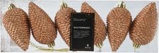 Decoris Dennenappel kunststof d4,5h8 cm brandy 6 st