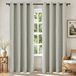 Joydeco Set van 2 verduisteringsgordijnen van linnen met ringen, voor slaapkamer, woonkamer, lichtbeige, 132,1 x 213,4 cm