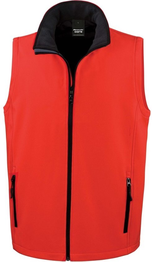 Result Softshell casual bodywarmer rood voor heren - Outdoorkleding wandelen/zeilen - Mouwloze vesten L (40/52