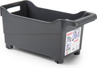 Plasticforte Opberg Trolley Container - Zwart - Kunststof - L38 x B18 x H18 cm