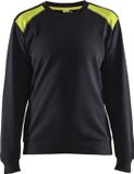 Blåkläder Sweatshirt bi-colour Dames 3408-1158 - Zwart/High Vis Geel - XXXL