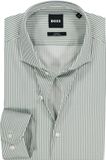 Hugo Boss BOSS Hank slim fit overhemd - popeline - groen met wit gestreept - Strijkvriendelijk - Boordmaat: 42 (EU maat: L)